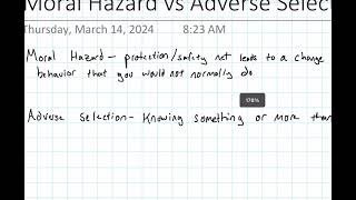 Moral Hazard vs Adverse Selection [upl. by Mafala]