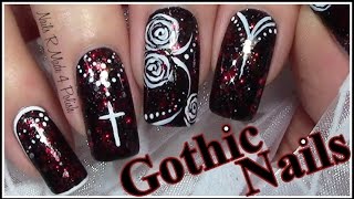 Gothic Nails  Halloween Nageldesign  Mix amp Match Nail Art Design Tutorial [upl. by Malva]