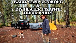 Mountain Lake Adventure Testing My Winter Heater Setup amp Cooking in the Rain wintercamping cook [upl. by Strawn]