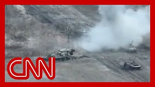 Dramatic video appears to show heavy losses among Russian armored formations [upl. by Pierce]