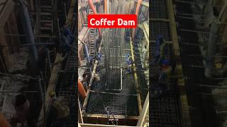 Coffer Dam Bridge pier Construction constructionconcretecofferdam concreteworks PtsCADExpert [upl. by Drhcir]