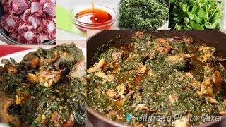 Easy step by step method of cooking Akwa Ibom Affang soup [upl. by Adnarym]