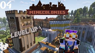 La colonie passe au NIVEAU 2  Construction dun PONT et DECORATION  Minecolonies Ep04 [upl. by Harbison]