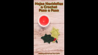 Patrón Hojas de Navidad a Crochet Ganchillo para Adorno shorts [upl. by Watt871]