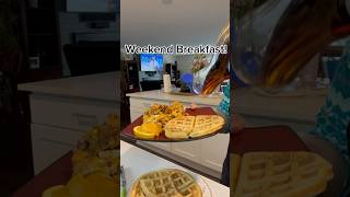 Waffles with eggs and chorizo homemade [upl. by Seuqirdor635]