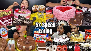 ASMREating Sweetest Chocolate Cake🎂🍰 😋Donuts🍩Pastries Mousse Cake Rolls Indian food Mukbang [upl. by Nnaer]