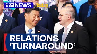 ChinaAustralian relations at ‘turnaround’ after Albanese met with Xi Jinping  9 News Australia [upl. by Idahs469]