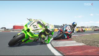 AXEL BASSANI VS TOPRAK RAZGATLIOGLU  WSBK DONINGTON PARK INGGRIS  SBK 24 GAMEPLAY [upl. by Xonk538]