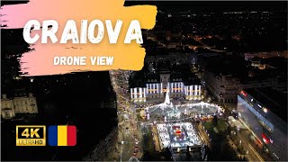 Craiova Romania  Drone View above the Christmas Market 4K  December 2021 [upl. by Eselrahc160]