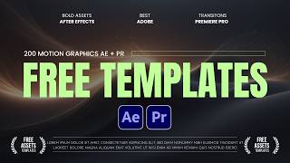 200 FREE Motion Graphic Templates for After Effects amp Premiere Pro [upl. by Jephthah]