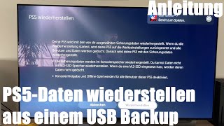 PlayStation 5 PS5Daten wiederherstellen aus einem USB Backup  Sony PS Backup Anleitung [upl. by Aleahpar]