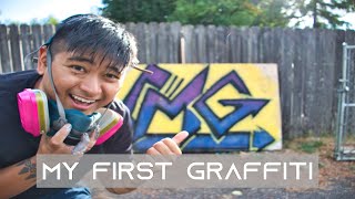 Graffiti First Timer  Using Krylon Spray Paint [upl. by Dupuy]