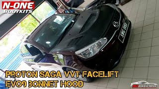 proton saga vvt facelift evo9 bonnet hood [upl. by Davilman]