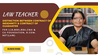 DISTINCTION BETWEEN CONTRACT OF INDEMNITY ADVVIJAYA LAKSHMI  MALAYALAM  CA FOUNDATION [upl. by Stearns]