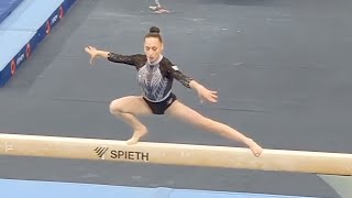 Kaylia Nemour ALG 🇩🇿🇫🇷  HUGE 14533 Beam Top Qualifying score  Baku World Cup 2024 [upl. by Ylrahc]