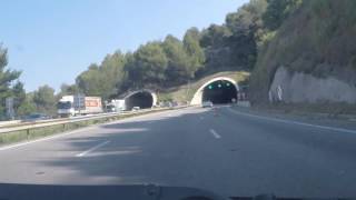 France by Autoroute  A8 Nice  J52 Peage to J54  Nice Nord [upl. by Pittel]