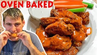 EASIEST OVEN BAKED BUFFALO CHICKEN WINGS [upl. by Veneaux]