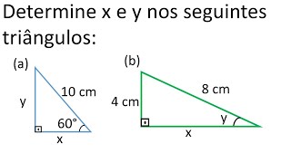 SENO E COSSENO  ENCONTRE O VALOR DE X E Y NO TRIANGULO RETÂNGULO A SEGUIR [upl. by Nogas]