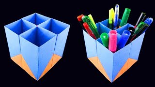 How to Make a Easy Paper Pen Holder  DIY simple paper craft [upl. by Normac]