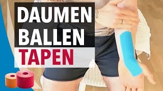 DAUMENBALLEN TAPEN  STABILISIEREN  Daumen Tapen Anleitung Kinesiologie [upl. by Edora]