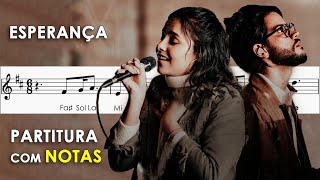 Esperança  Partitura com Notas para Flauta Doce Violino  Julia Vitória e Gabriel Guedes [upl. by Aw227]