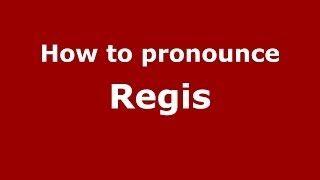 How to pronounce Regis ItalianItaly  PronounceNamescom [upl. by Lenrad882]