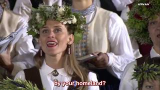 Latvian Song Festival 2018  quotMīla ir kā ugunsquot English TranslationSubtitlesENG SUB [upl. by Anaerol54]