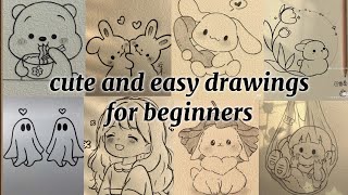 easy drawings for beginners  part1  cute simple drawings l drawing ideas 💡 [upl. by Acsirp]