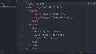 Beautify  Auto Indent  Reformatting Code In Atom Automatically ⚛️ [upl. by Nahseez]