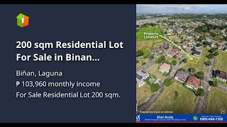 200 sqm Residential Lot For Sale in Binan Laguna [upl. by Briana]