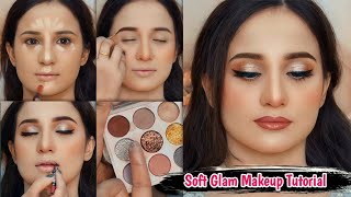 How to Create Festive Makeup Look  Soft amp Dewy Nude Glam Makeup Tutorial [upl. by Eicirtap]