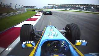 Fernando Alonsos Superb Start  2004 Malaysian Grand Prix [upl. by Rai]