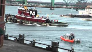 Miss Stacy tugboat in trouble fights from getting sucked under bridge [upl. by Bael]