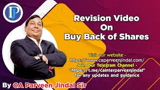 Revision Video On Buy Back Of Shares [upl. by Ariaec]