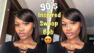 90’s INSPIRED SIDE SWOOP BOBeasyGRWM ft Remy Blue Hair [upl. by Laurel]