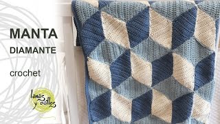 Tutorial Manta Diamond Crochet o Ganchillo [upl. by Eima]