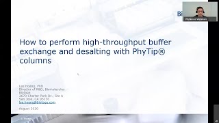 How to perform highthroughput buffer exchange and desalting with PhyTip columns [upl. by Vilberg]