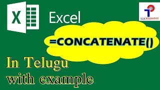 CONCATENATE Formula In Excel Telugu  How to combine cells  Excel Tutorials  Tech Prapanchams [upl. by Kipp]