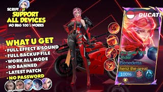 NEW Script Skin Benedetta Ducati Panigale V4S Rider No Password  Full Effect amp Sound With Logo [upl. by Nnaylloh]