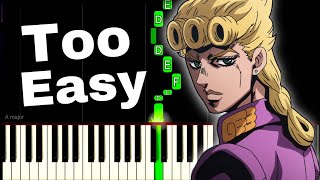 Giornos Theme  Best Part  VERY EASY Piano Tutorial Shorts [upl. by Rihsab106]