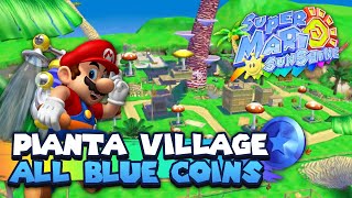 All 30 Blue Coins in Pianta Village Guide  Super Mario Sunshine  3D All Stars Nintendo Switch [upl. by Ydnew51]