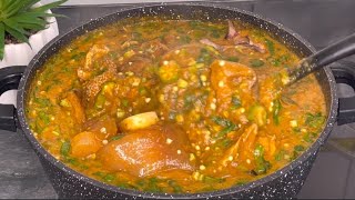 How to Make Delicious Ogbono and Okro Soup [upl. by Anerbas]