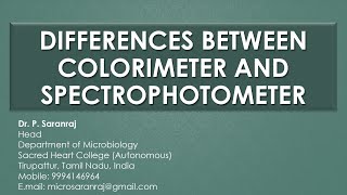 Differences Between Colorimeter and Spectrophotometer [upl. by Dody]