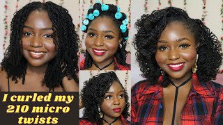 I curled my 210 micro mini twists on my 4c hair NO ADDED HAIR [upl. by Latt]