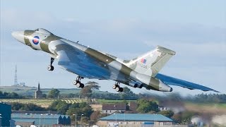 Amazing Avro Vulcan XH558 Takeoff and Flypast FULL HD [upl. by Lehcin]