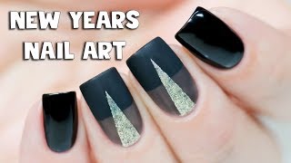 SIMPLE NEW YEARS NAIL ART  Glitter amp Matte [upl. by Binetta]