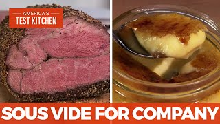 How to Make Impressive Sous Vide RosemaryMustard Seed Crust Roast Beef and Crème Brûlée [upl. by Bringhurst]