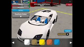 Showcasing the Limited time Build A Car event Noble Car in Roblox Driving Empire [upl. by Anirec]