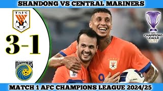 SHANDONG 3 VS 1 CENTRAL COAST  Matchday 1 AFC Champions League 202425 [upl. by Necyla]