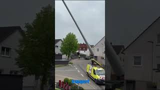 Incredible transport of wind turbine blades through narrow city streets [upl. by Yetti924]